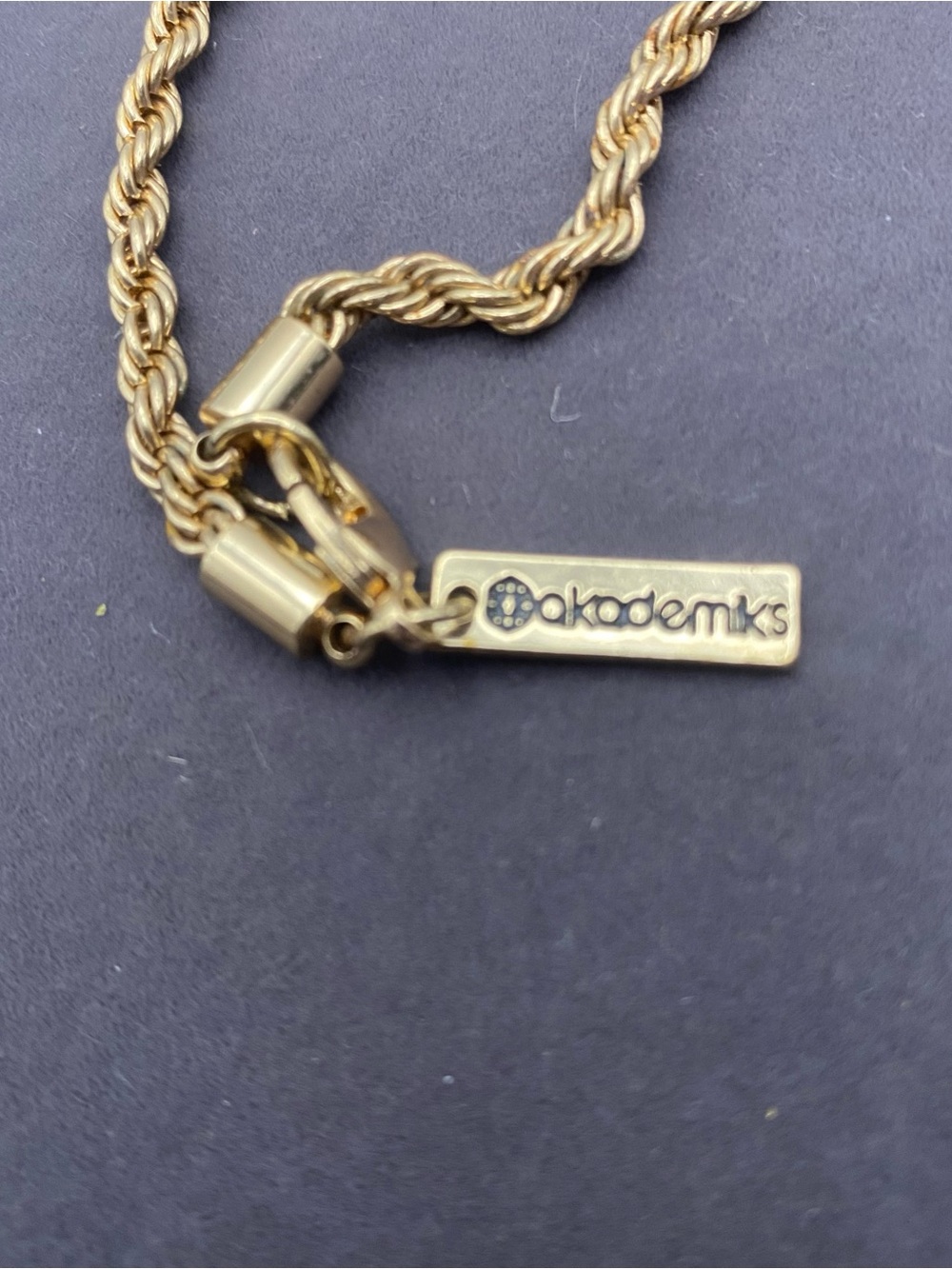 Akademiks Gold Cross Pendant Rope Chain Necklace - Picture 4 of 8